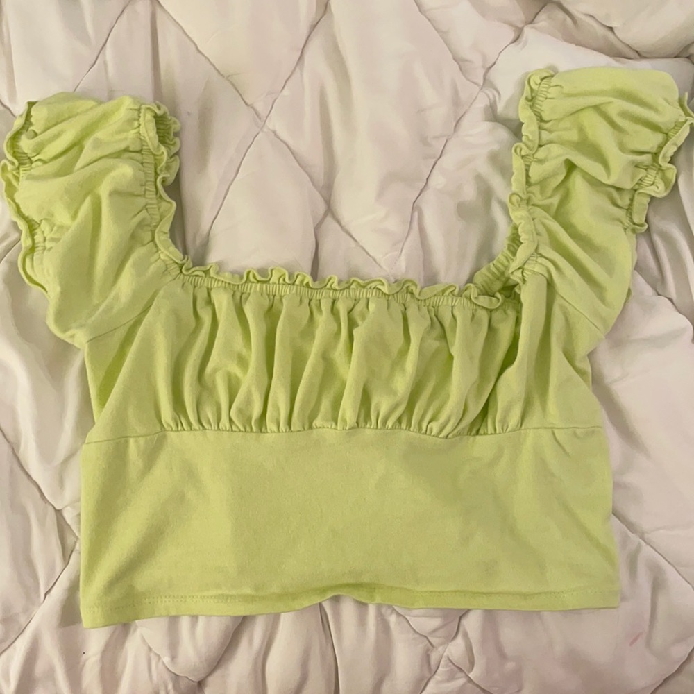 Green pacsun cropped top, kinda bustier/corset style